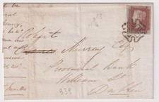 SGAS7 1841 1d red-brown plate 1b on cover, with Kilkenny MC, scarce Irish use.