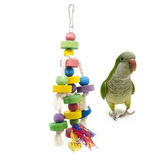 Wooden parrot playing toy with - wooden,