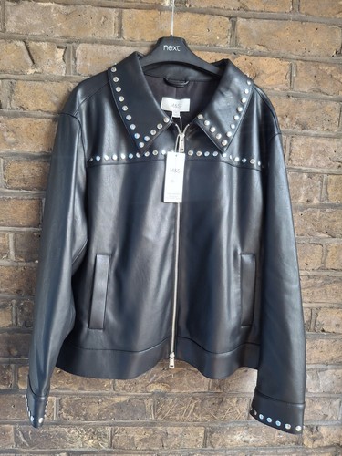 New ladies black faux - m&s,