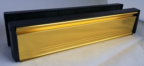 Gold modern letter box - 12",