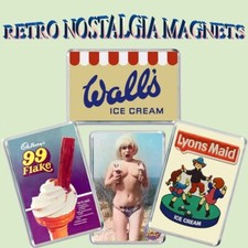 RETRO 60's / 70s ICE CREAM WALLS, LYONS MAID - SET OF FOUR JUMBO FRIDGE  MAGNETS