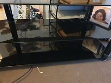 Argos Home Matrix Glass Corner TV Stand Coffee Table Tempered Glass Black Silver