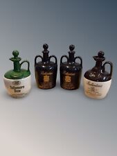 4xvintage Whiskey Flagons/decanters Empty ‘Ballantines’ & ‘ Tullamore Dew’