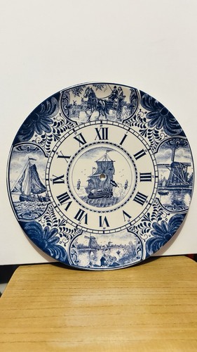 Vintage delft blue clock face - delft,