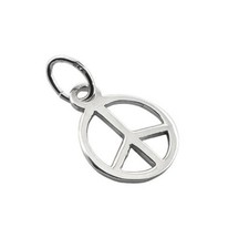 Sterling silver peace charm - silver,