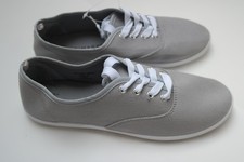 LADIES WOMENS FLAT CONVERSE STYLE LACE UP CASUAL FITNESS GYM SPORTS TRAINER SHOE