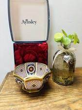 Boxed  Mint John Aynsley Imperial Trinket/Bonbon Dish 22kt Gold Octagonal