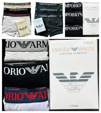 Emporio Armani Men’s 3Pack Classic Boxer Trunks Underwear Premium Cotton Stretch