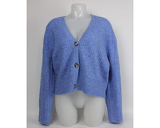 Womens Zara Cardigan Size Medium Blue Wool Blend Article