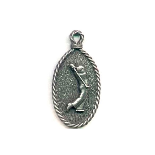 Golfer pewter keyring - golfer,