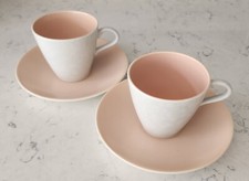  2 x Seagull Pink Poole Pottery Twintone C97  Two cups and Two Saucers