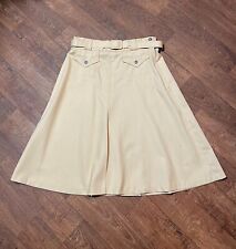 Vintage Skirt | 1970s Vintage Beige Safari Skirt Size 16/18 Retro Skirt, Unique