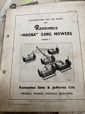 Ransomes Magna Gang Mowers Mark 7 Parts List