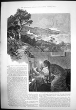 Old View Castle Seaside Girl Bed Lady Pigtail Feeling Girls Hand 1888 Victorian