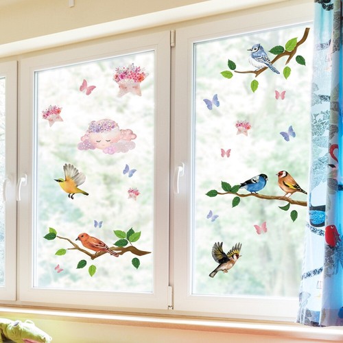 Birds butterfly window clings - window,