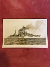 HMS HOOD at speed - Royal Navy Battlecruiser - Unused RPPC