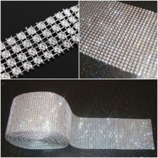 Decoration Ribbon Mesh Rhinestone Diamante Effect crystal Trim 1yrd / 24Rows