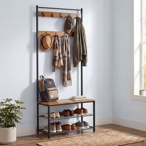 Wooden metal coat rack stand - coat,