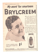 BRYLCREEM  1/-  :  Original Vintage 1937 Advert ~ POST FREE