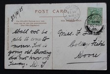Willaston, Nantwich, Cheshire 1905 postmark on a Dublin postcard