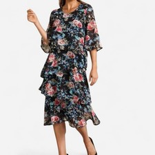 BNWT Damart floral tiered midi