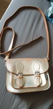 Handmade In England Zatchels Leather Mini Satchel Rubbed Silver 7x6" Mini