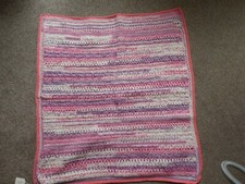 Baby Blanket Hand Crochet Never Used 30" x 27" Pinks & Mauves Washable