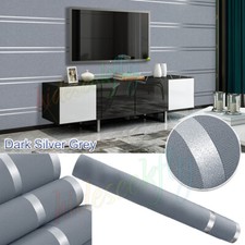 9.5M Modern Silver Grey Wallpaper·Horizontal Vertical Stripe`Embossed Wall Paper