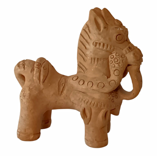 Terracotta clay horse - terracotta,