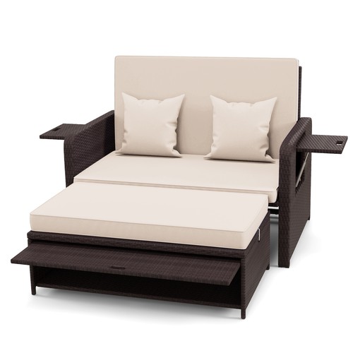 Patio rattan daybed set - patio,