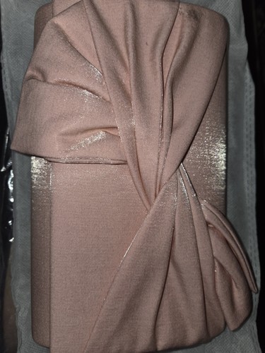 Pink satin evening - pink, bow