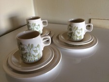 3 X HORNSEA FLEUR TRIO SETS -CUPS, SAUCERS, SIDE PLATES-  FREEPOST UK