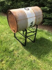 Vintage Oil Drum Stand vintage garage decor prop display