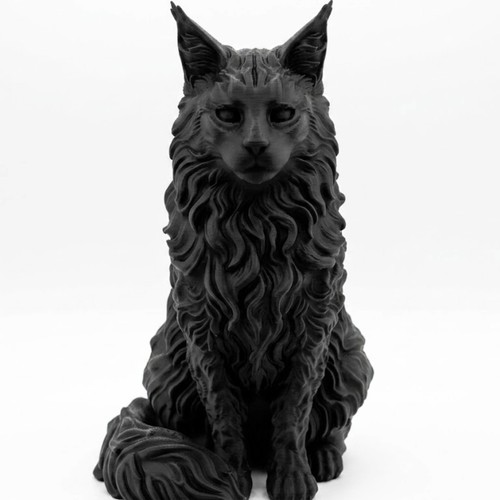 Maine coon cat sculpture - maine,