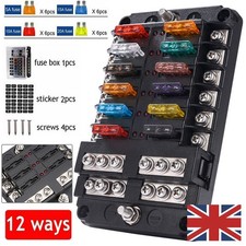 Blade Fuse Box Block FuseBox Holder Auto Marine Bus Bar Car Kit 12V 32V UK