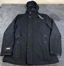 Superdry Men's Black Premier Pea Trench Coat Black Label Mid Length XL