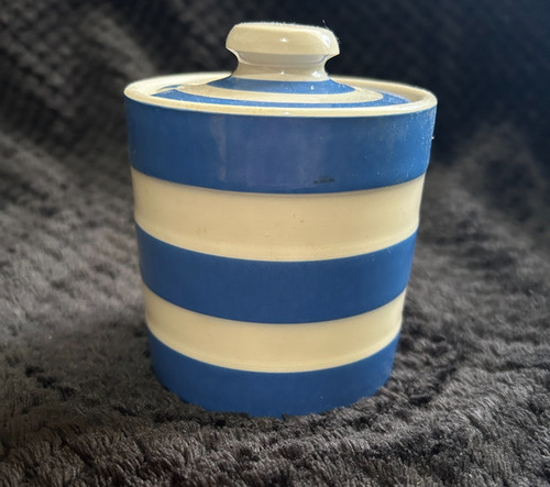 Green blue cornishware - g,