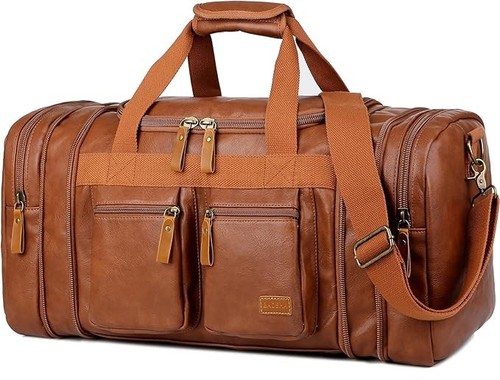Vegan leather travel duffel - vegan,