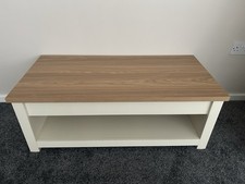 Cream and Wood Living Room Coffee Table