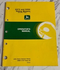 John Deere  GX75 GX95 Riding Mowers Operator's Manual