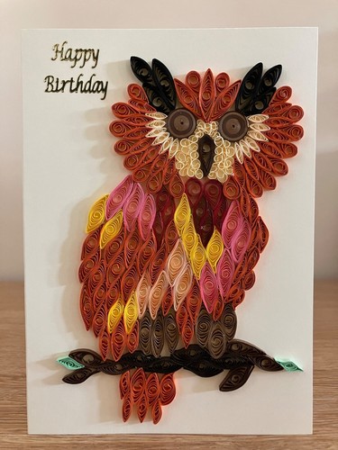 Handmade quilled birthday card - quilled,