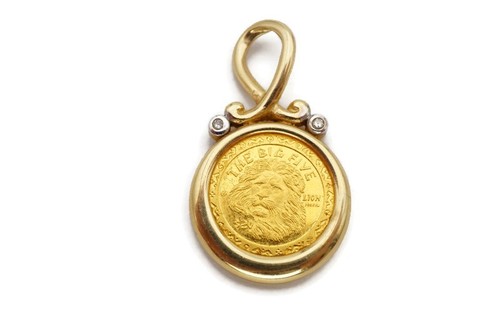 999 fine gold lion - coin, 14k