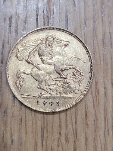 1909 gold half sovereign - gold, –