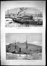 Old 1882 Southampton Pier Isle Wight Steam-Boat Ships Wreck German Mo Victorian