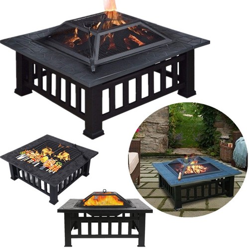 Outdoor fire pit square - fire,