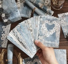 Vintage Floral Paper in Blues