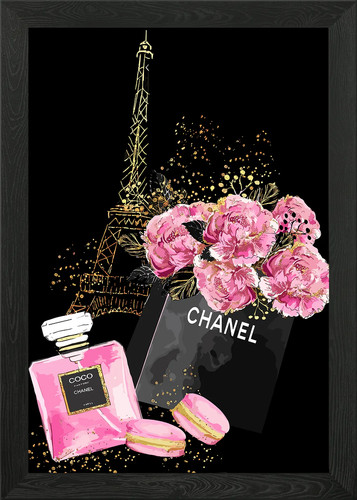 Chanel perfume framed wall - chanel,