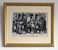 The Queens Own Cameron Highlanders Pipe Band Real Photo Framed Print