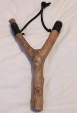 Large Vintage Hand Made Catapult Wooden Wood Sling Shot Powerful 32cm