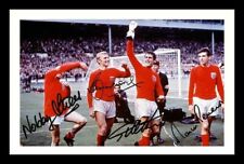 Geoff Hurst & Bobby Moore & Martin Peters & Stiles - England Signed Framed Photo